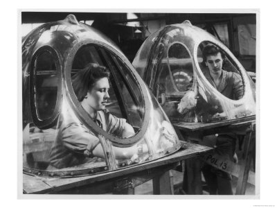 Two Women Polish Aircraft Gun Turrets