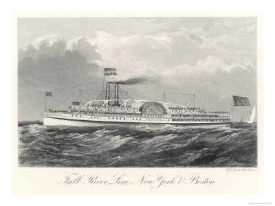 Paddle Steamer on the Fall River Line.
