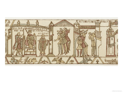 Bayeux Tapestry: at the Coronation Astrologers are Dismayed by the Appearance of Halley