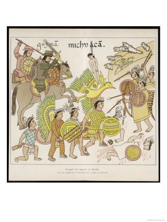 The Spaniards and Their Allies Fight the Mexicans