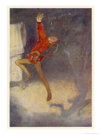 Peter Pan Dances with His Shadow
