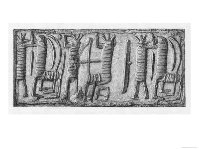 Demons Depicted on a Babylonian Cylinder Seal