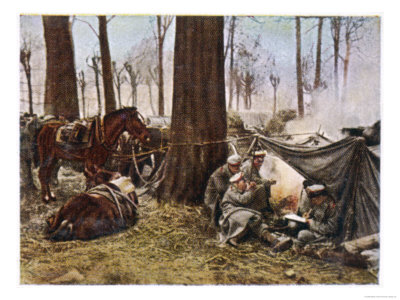 German Soldiers Rest in Their Camp in a Polish Wood