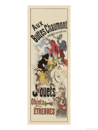 Poster Advertising Toys at the Buttes Chaumont Store in France