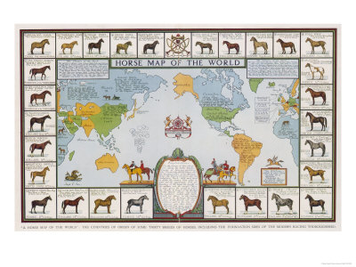 Horse Map of the World Showing Different Breeds