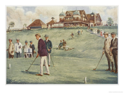Golfers Golfing at the Royal Sydney Golf Club Links Poster