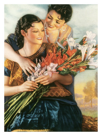 Mexico Senora Senorita Flower Poster