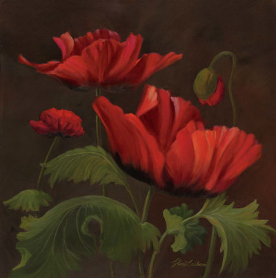 Vibrant Red Poppies II