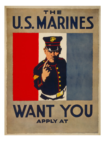 Buy The U.S. Marines Want You, circa 1917 at AllPosters.com