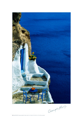 Buy Oranges on a Blue Table at AllPosters.com
