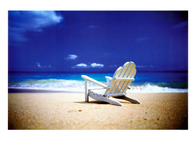 Beach Chair on Empty Beach
