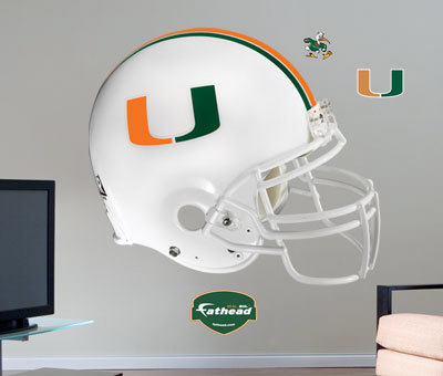 Miami Hurricanes Helmet -Fathead Poster