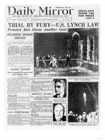 Trial by Fury, U.S. Lynch Law. Frenzied Mob Storm Another Goal