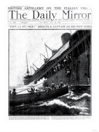 Vive La France! Shouts a Captain as His Ship Sinks