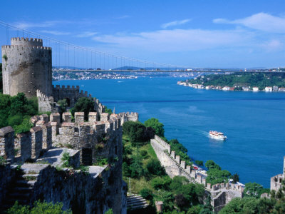 Fatih Bridge, Crossing the Bosphorus, from Rumeli Hisari Fortress, Istanbul, Istanbul, Turkey