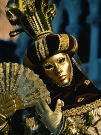 Person in Costume for Carnevale, Venice, Italy