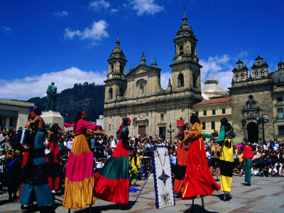 Street Theatre Performance in the Plaza De Bolivar, Bogota, Colombia