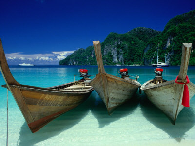 Buy Longtail Boats at Ao Lo Dalam, Ko Phi-Phi Don, Krabi, Thailand at AllPosters.com