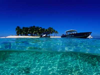 Buy Dive Boats off Island, South Water Caye, Stann Creek, Belize at AllPosters.com