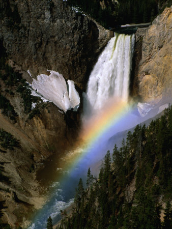 Rainbow Over Lower Falls, Yellowstone National Park, Wyoming, USA