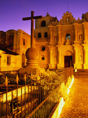 Iglesia De La Merced at Sunset, Antigua Guatemala, Guatemala