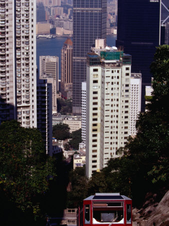 Funicular and Central Buildings, Victoria Peak, Hong Kong Island, Hong Kong, China