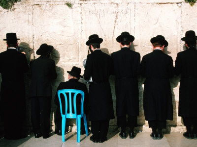 Orthodox Worshippers at Western Wall, Jerusalem, Israel
