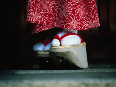 Traditional Geta (Wooden Sandals), Kyoto, Kinki, Japan,
