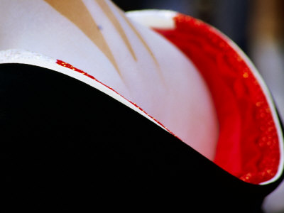 Neck Surrounded by Collar of Kimono Og Geisha in Gion, Kyoto, Japan