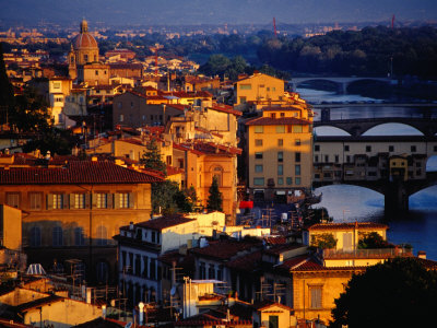 City at Dawn Seen from Piazza Michelangelo, Florence, Italy