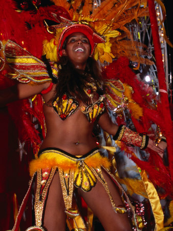 Woman in Costume for Carnival at Sombodromo, Centro, Rio De Janeiro, Brazil