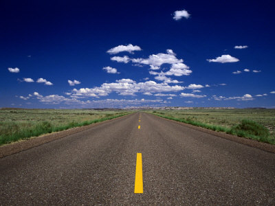 Buy Road Leading to Horizon Beneath Blue Sky, USA at AllPosters.com
