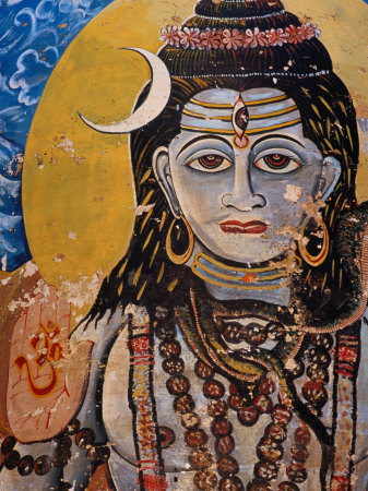 Hindu Mural on Dr. Rajendraprsad Ghat, Varanasi, Uttar Pradesh, India