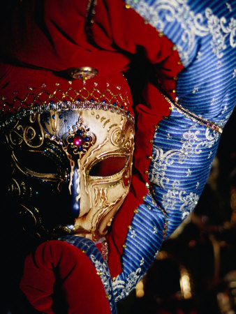 Elaborate and Ornate Mask for Venice Carnival, Venice, Italy