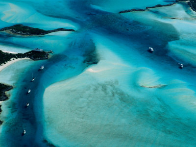 Aerial of Cays in the Exumas Chain, Bahamas