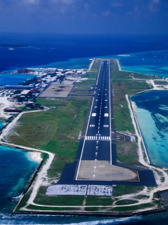 Aerial View of Male Airport, Male, Maldives
