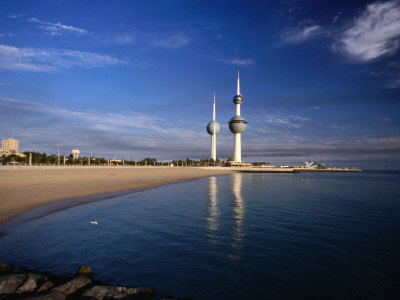 Kuwait City Water Towers on Seafront, Kuwait, Kuwait
