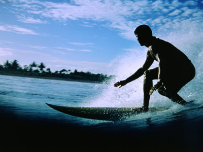 Surfer Riding Wave, Pulau Nias, North Sumatra, Indonesia Poster