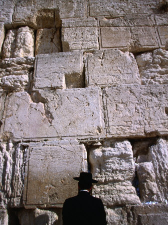 Praying at Wailing Wall in Old City, Jerusalem, Israel