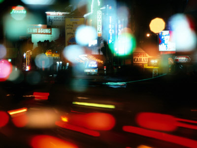 City Lights at Night, Blur, Yogyakarta, Indonesia