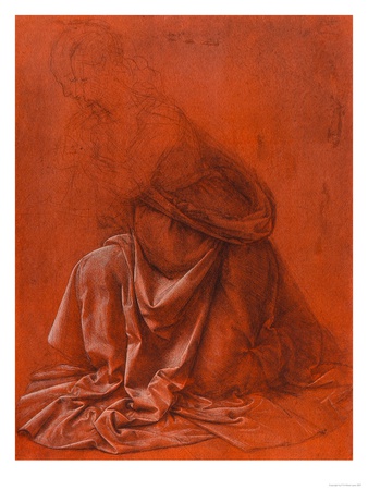 Study for the Folds of a Garment of a Female Figure Silverpoint Drawing