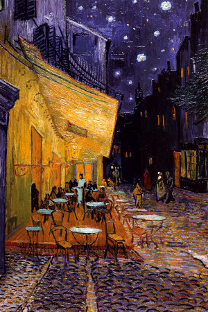 The Caf� Terrace on the Place du Forum, Arles, at Night, c.1888 Poster