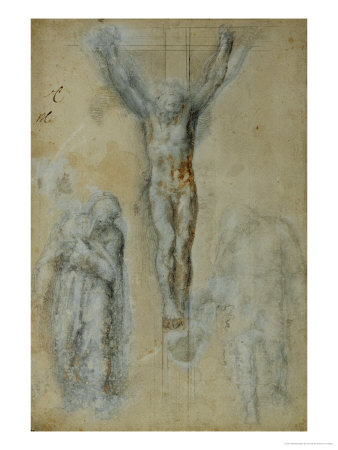 Christ on the Cross Between the Virgin Mary and Saint John (?)