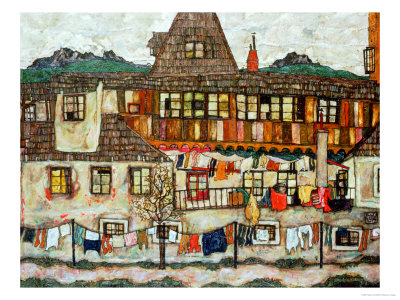 House with Drying Laundry, 1917