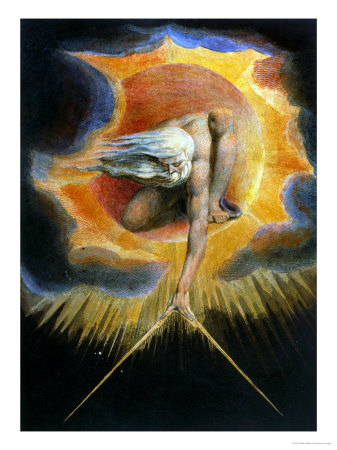 The Ancient of Days, 1794, Relief Etching with Watercolor