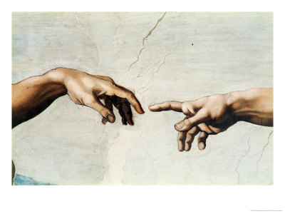 The Creation of Adam, Detail of God's and Adam's Hands, from the Sistine Ceiling