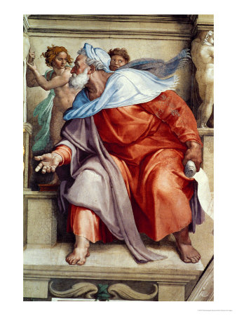 The Sistine Chapel; Ceiling Frescos after Restoration, the Prophet Ezekiel