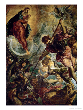 The Archangel Michael Fights Satan, (Revelation 12, 1-9)