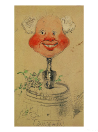 Bordeaux Wine, Caricature, 1857, Drawing