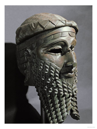 Male Head with Beard (Sargon), from Niniveh, Bronze or Copper, Akkadian